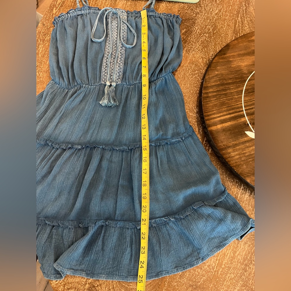 Denim Blue Dress with Crochet Details - Picture 7 of 7